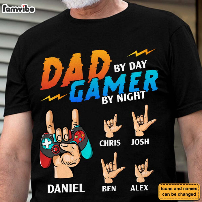 Personalized Dad By Day Gamer By Night Shirt - Hoodie - Sweatshirt 25624 1