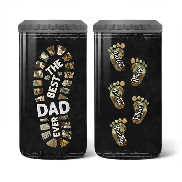 Personalized Gift For Father For Dad Foot Print 4 in 1 Can Cooler 25632 1