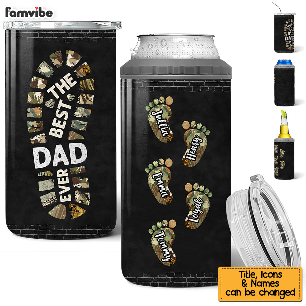 Personalized Gift For Father For Dad Foot Print 4 in 1 Can Cooler 25632 Primary Mockup