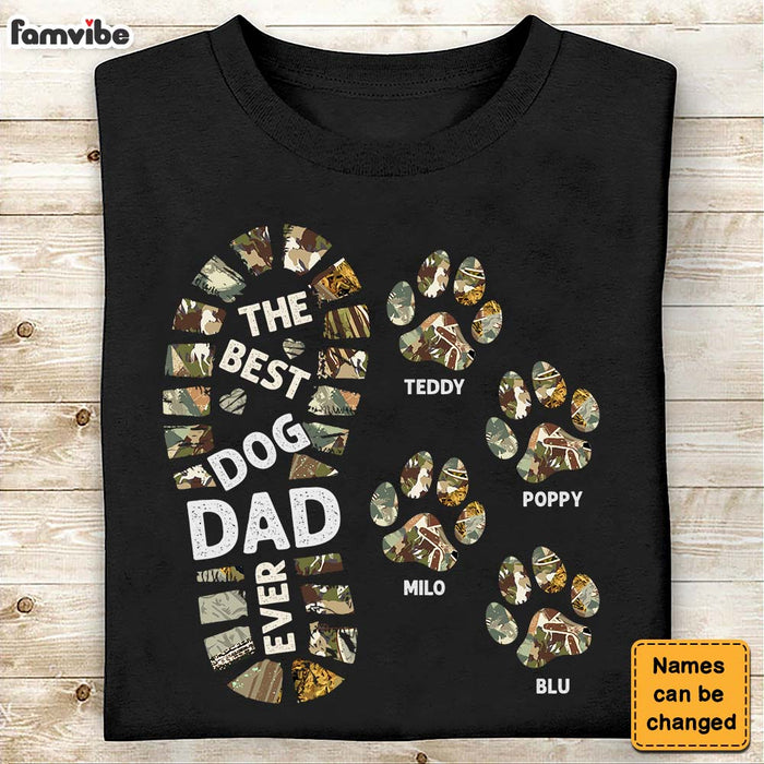 Personalized Dog Dad Foot Print Shirt - Hoodie - Sweatshirt 25635 1