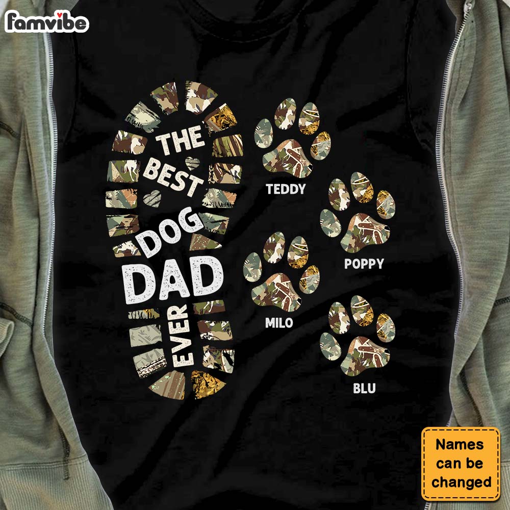 Personalized Dog Dad Foot Print Shirt 25635 Shirt Hoodie Sweatshirt Primary Mockup