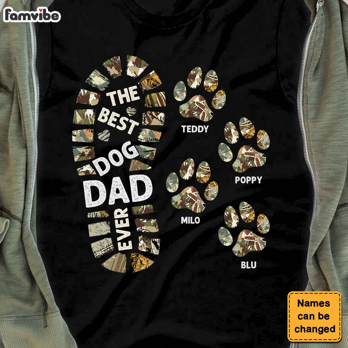 Personalized Dog Dad Foot Print Shirt - Hoodie - Sweatshirt 25635 1