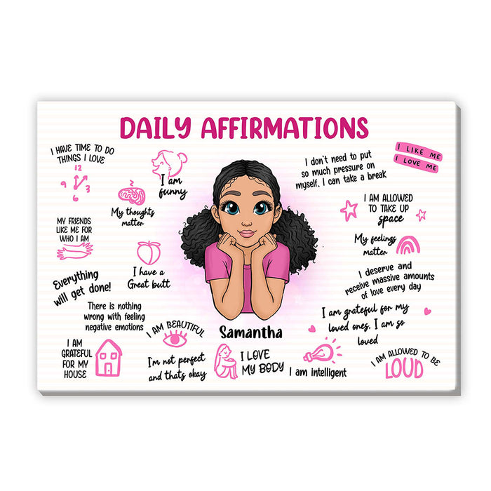 Personalized Gift For Daughter Daily Affirmations Canvas 25643 1