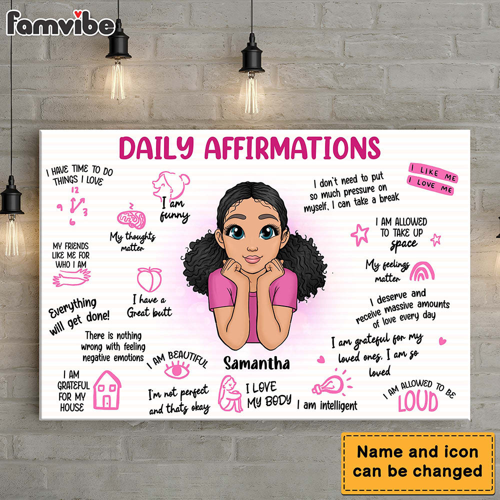 Personalized Gift For Daughter Daily Affirmations Canvas 25643 Primary Mockup