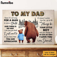 Personalized To My Dad I Know It's Not Easy For A Man Canvas 25649 thumb 1