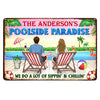 Personalized Poolside Paradise Metal Sign 25650 1