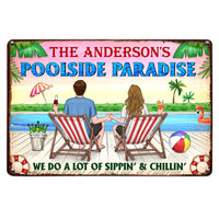 Personalized Poolside Paradise Metal Sign 25650 thumb 1