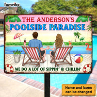 Personalized Poolside Paradise Metal Sign 25650 thumb 1