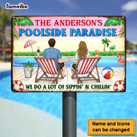 Personalized Poolside Paradise Metal Sign 25650 thumb 1