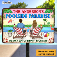Personalized Poolside Paradise Metal Sign 25650 thumb 1