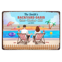 Personalized Backyard Oasis Metal Sign 25654 thumb 1