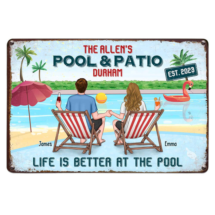 Personalized Pool And Patio Metal Sign 25657 1