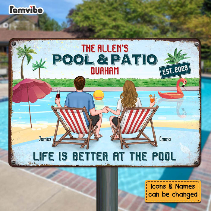 Personalized Pool And Patio Metal Sign 25657 1