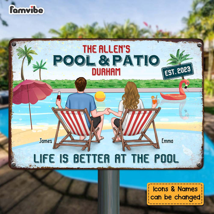 Personalized Pool And Patio Metal Sign 25657 1