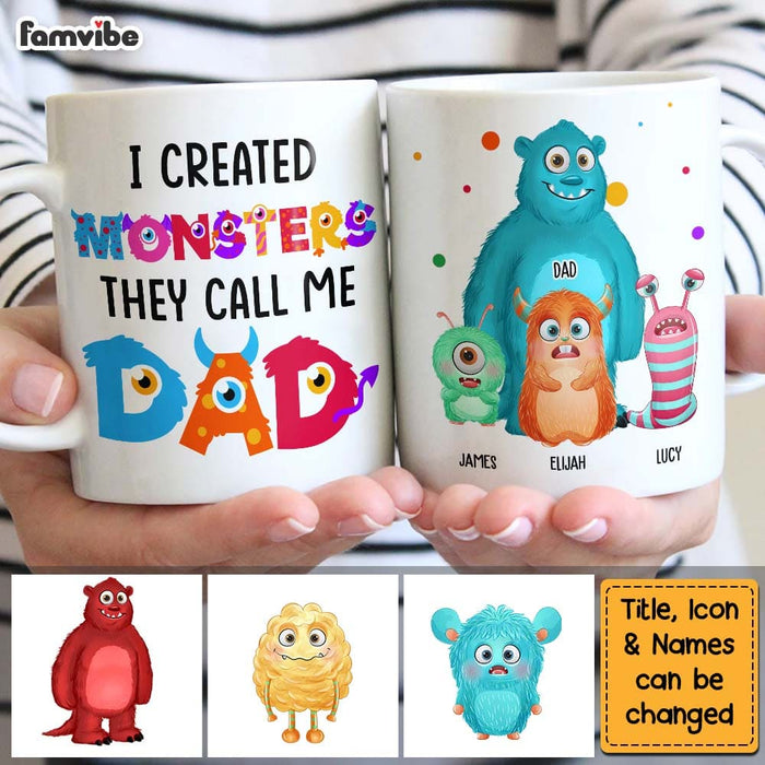 Personalized Dad Created Monsters Funny Mug 25658 1
