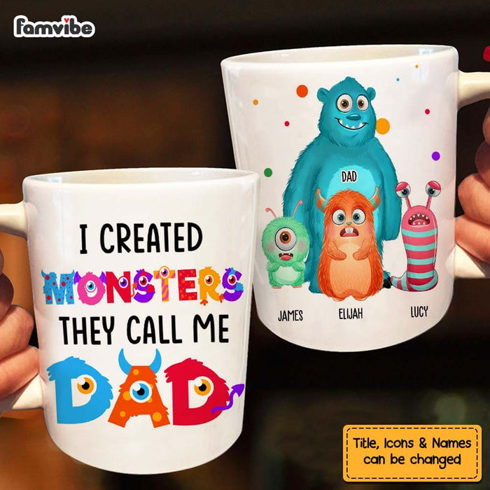 Personalized Dad Created Monsters Funny Mug 25658 1