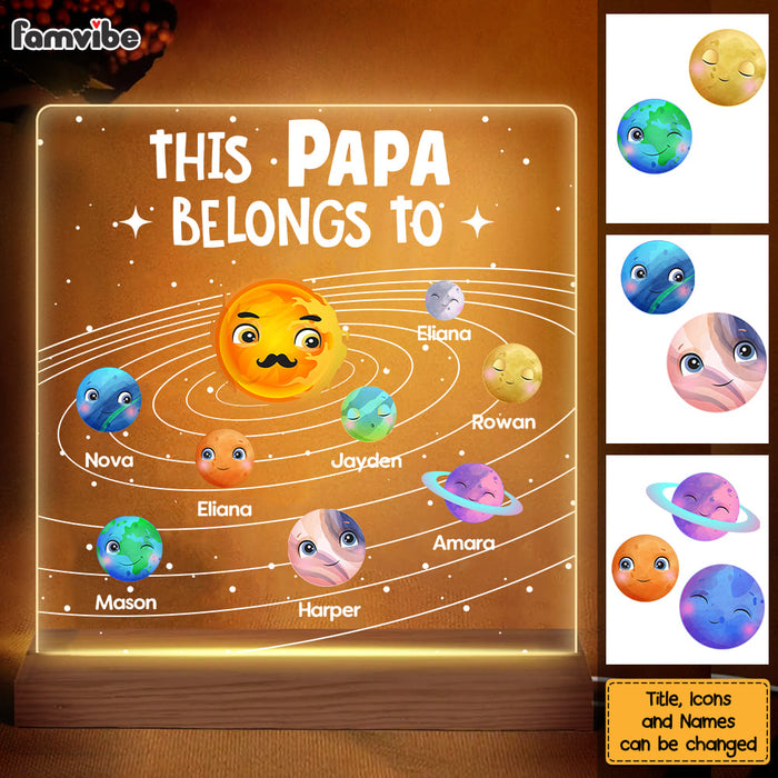 Personalized Grandpa Solar System Plaque LED Lamp Night Light 25663 1