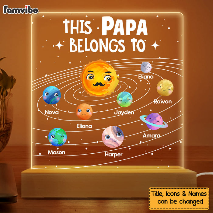 Personalized Grandpa Solar System Plaque LED Lamp Night Light 25663 1