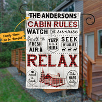Personalized Forest Cabin Rules Flag AG171 65O58 thumb 1