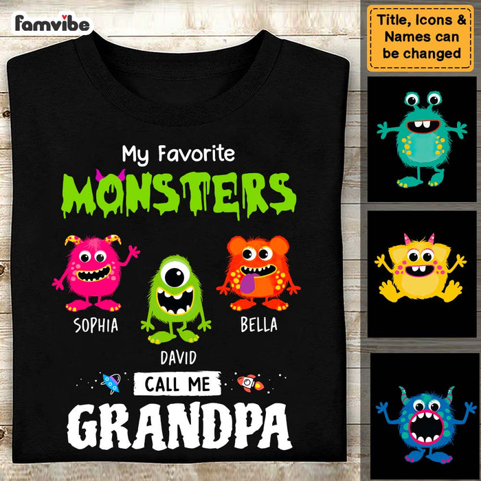 Personalized My Favorite Little Monsters Call Me Grandpa Shirt - Hoodie - Sweatshirt 25669 1