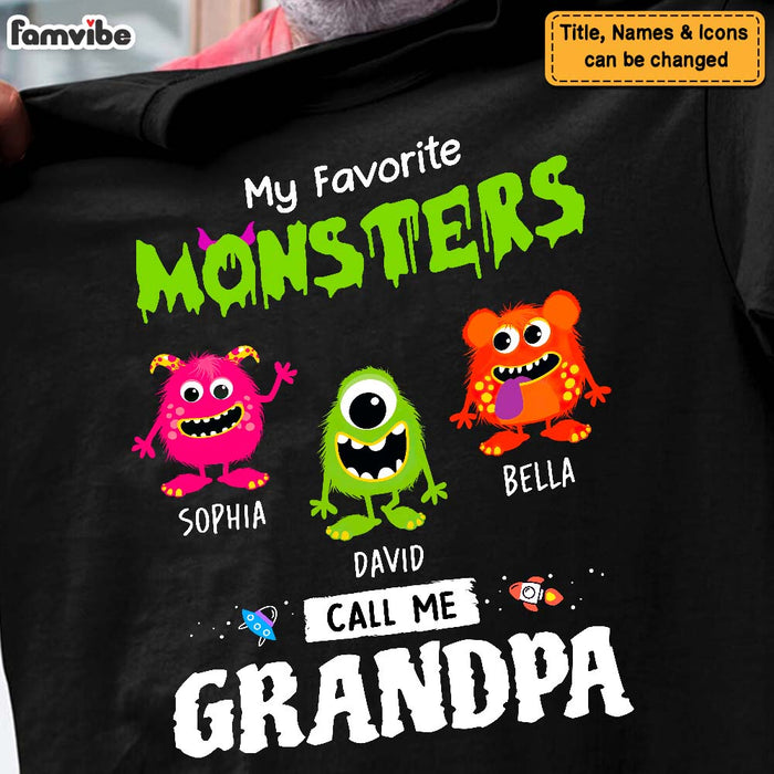 Personalized My Favorite Little Monsters Call Me Grandpa Shirt - Hoodie - Sweatshirt 25669 1