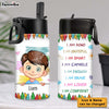 Personalized Back To School I Am Kind Kids Water Bottle With Straw Lid 25676 1