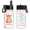 Personalized Little Monster Gift For Grandson Granddaughter Kids Water Bottle With Straw Lid 25681 1
