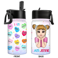 Personalized Affirmation Gift For Granddaughter I Am KInd Kids Water Bottle With Straw Lid 25685 thumb 1