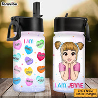 Personalized Affirmation Gift For Granddaughter I Am KInd Kids Water Bottle With Straw Lid 25685 thumb 1