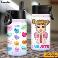 Personalized Affirmation Gift For Granddaughter I Am KInd Kids Water Bottle With Straw Lid 25685 thumb 1