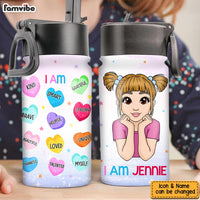 Personalized Affirmation Gift For Granddaughter I Am KInd Kids Water Bottle With Straw Lid 25685 thumb 1