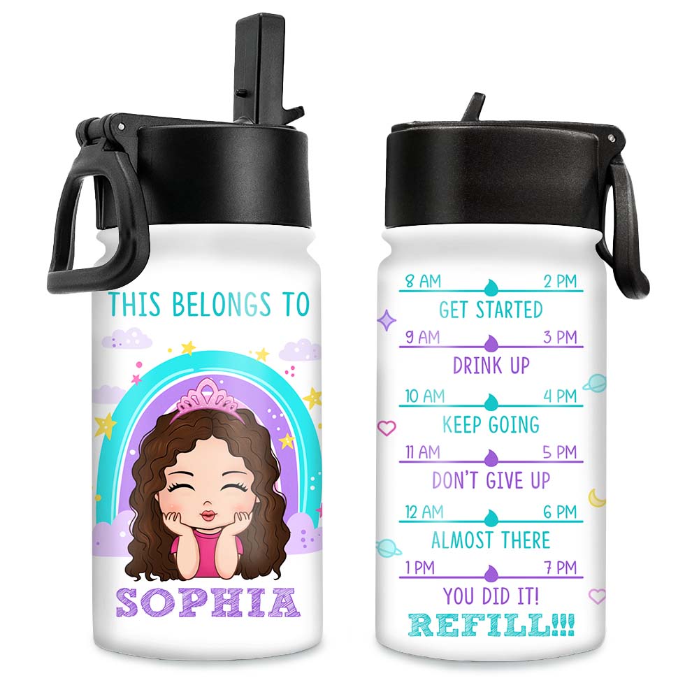 Personalized Gift For Daughter Granddaughter Kids Water Bottle With Straw Lid 25687 Primary Mockup