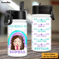 Personalized Gift For Daughter Granddaughter Kids Water Bottle With Straw Lid 25687 thumb 1