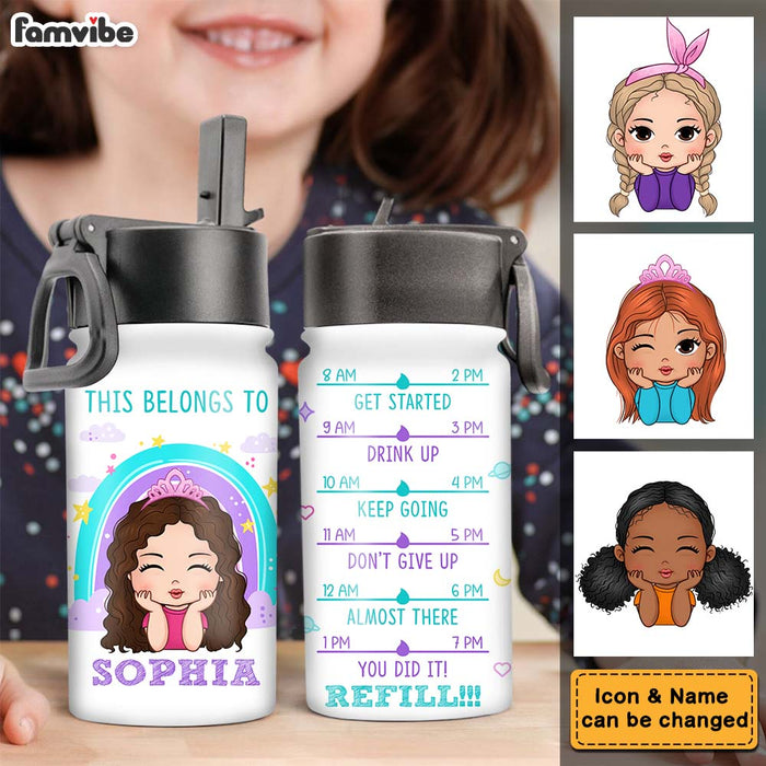 Personalized Gift For Daughter Granddaughter Kids Water Bottle With Straw Lid 25687 1