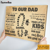 Personalized Gift To My Dad Camo Footprints Canvas 25690 thumb 1