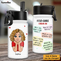 Personalized Affirmation Gift Self Care Check In Kids Water Bottle With Straw Lid 25708 thumb 1