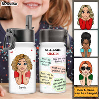 Personalized Affirmation Gift Self Care Check In Kids Water Bottle With Straw Lid 25708 thumb 1