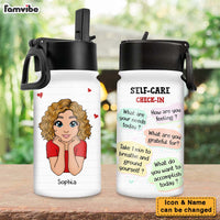 Personalized Affirmation Gift Self Care Check In Kids Water Bottle With Straw Lid 25708 thumb 1