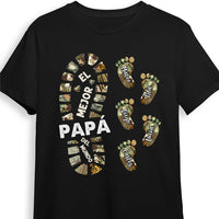 Personalized Gift For Father For Dad Foot Print SpanishPapá Shirt - Hoodie - Sweatshirt 25717 thumb 1