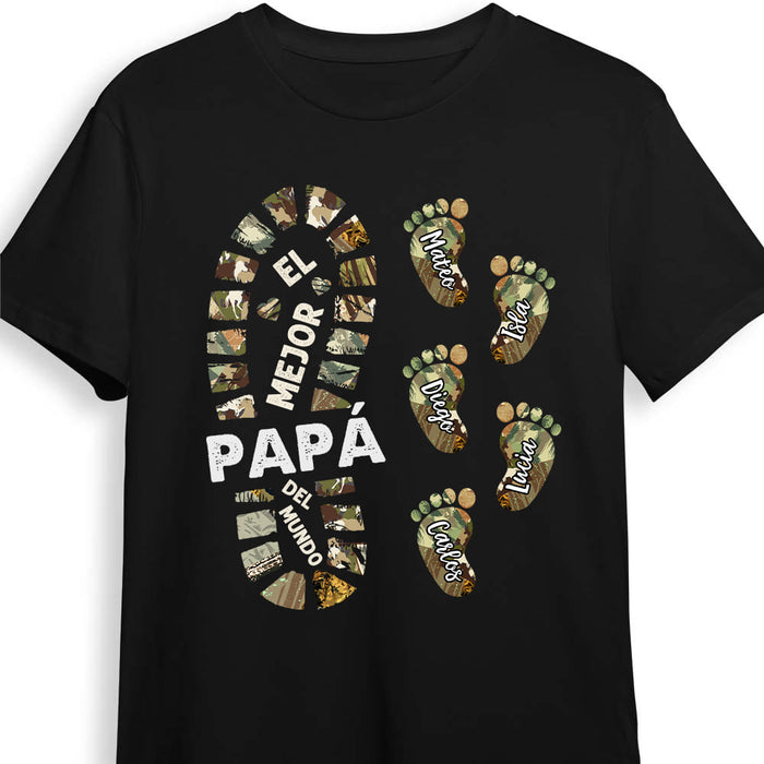 Personalized Gift For Father For Dad Foot Print SpanishPapá Shirt - Hoodie - Sweatshirt 25717 1