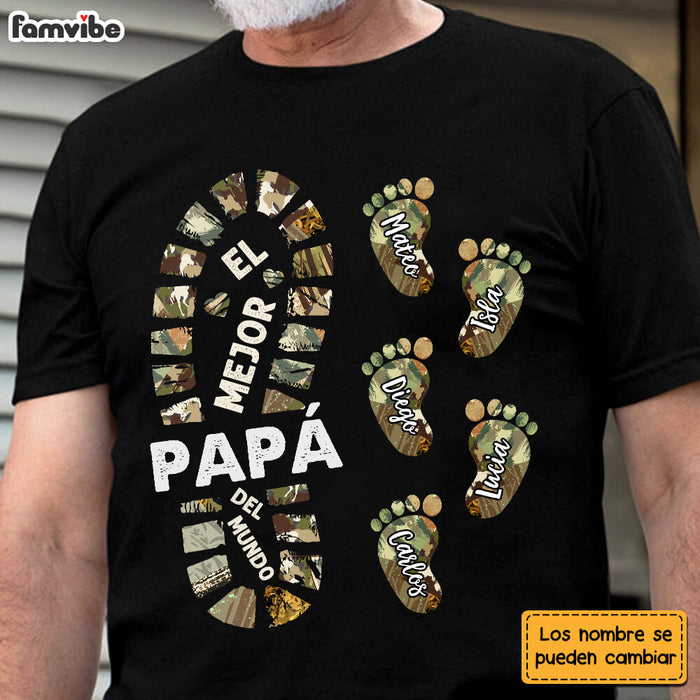 Personalized Gift For Father For Dad Foot Print SpanishPapá Shirt - Hoodie - Sweatshirt 25717 1
