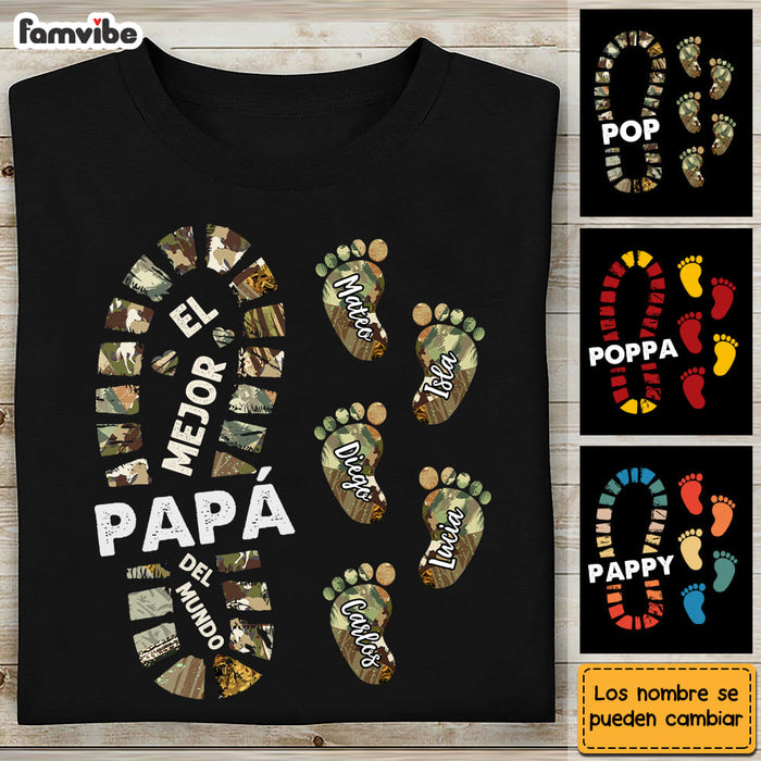 Personalized Gift For Father For Dad Foot Print SpanishPapá Shirt - Hoodie - Sweatshirt 25717 1