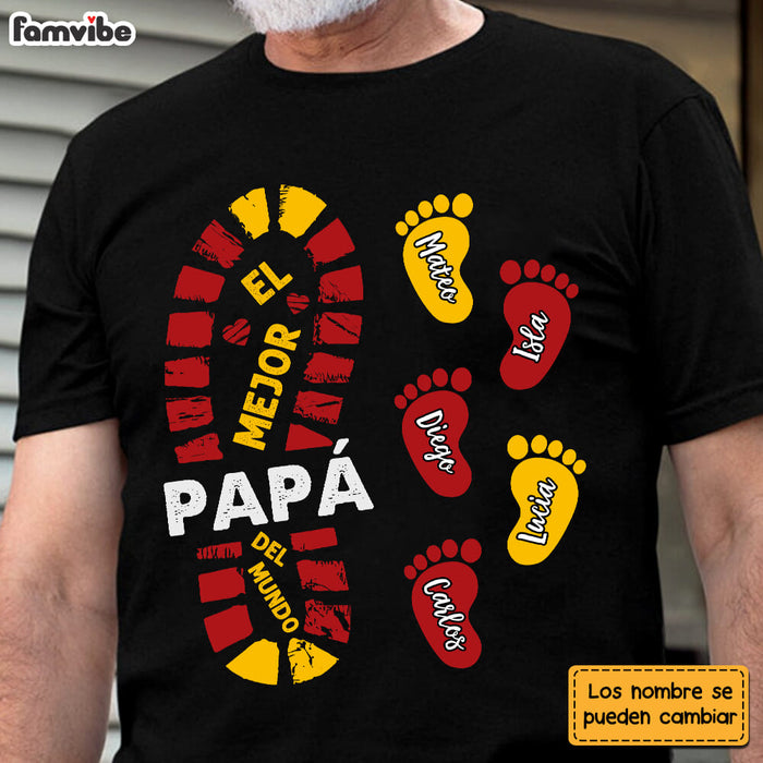 Personalized Gift For Father For Dad Foot Print SpanishPapá Shirt - Hoodie - Sweatshirt 25717 1