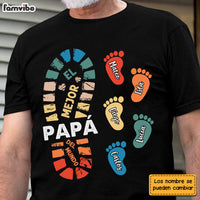 Personalized Gift For Father For Dad Foot Print SpanishPapá Shirt - Hoodie - Sweatshirt 25717 thumb 1