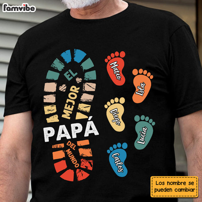 Personalized Gift For Father For Dad Foot Print SpanishPapá Shirt - Hoodie - Sweatshirt 25717 1