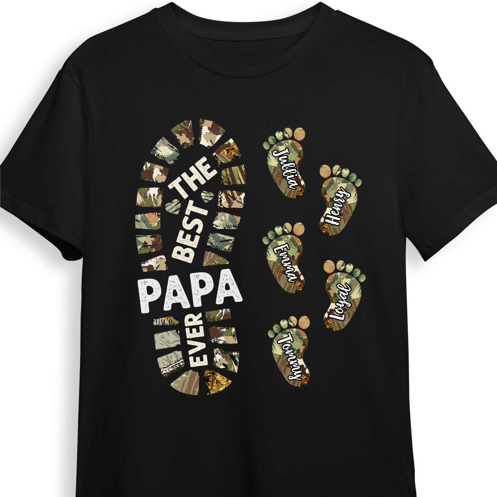 Personalized Gift For Grandpa For Papa Foot Print Shirt Hoodie Sweatshirt 24907 25718 Primary Mockup