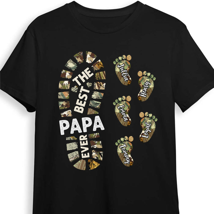 Personalized Gift For Grandpa For Papa Foot Print Shirt - Hoodie - Sweatshirt 24907 25718 1