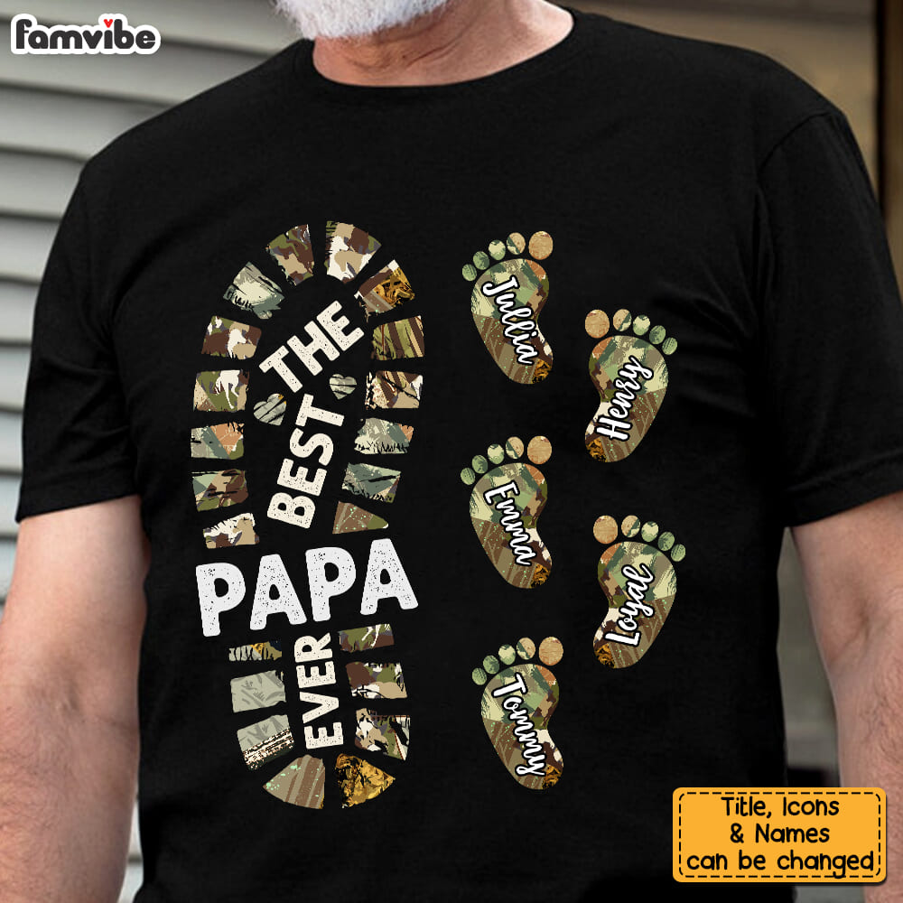 Personalized Gift For Grandpa For Papa Foot Print Shirt Hoodie Sweatshirt 24907 25718 Primary Mockup