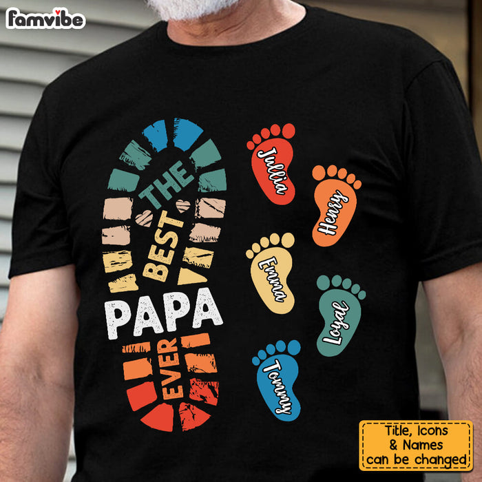 Personalized Gift For Grandpa For Papa Foot Print Shirt - Hoodie - Sweatshirt 24907 25718 1