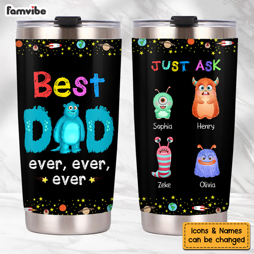 Personalized Monster Dad Steel Tumbler 25724 Primary Mockup